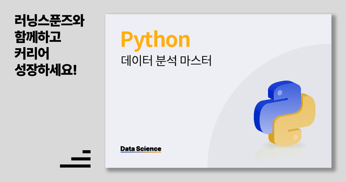 파이썬 데이터 분석 마스터 : 입문부터 크롤링, 시각화까지 | 러닝스푼즈